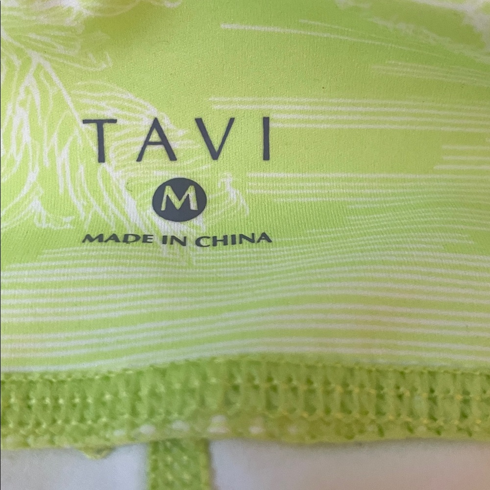 NWT Tavi High Waisted Crop Flare Tight Lime Green  Leggings Size M - Picture 6 of 7